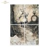 Papier morwowy decoupage FPA1032 seria Czary Alicji - Biały Królik, zegary, rozsypane kartki z cytatami* Mulberry decoupage paper FPA1032 Alice's Magic series - White Rabbit, clocks, scattered cards with quotes* Papel decoupage morera FPA1032 Serie Magia